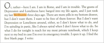 eat pray love paragraph from book about going off anti-depressants